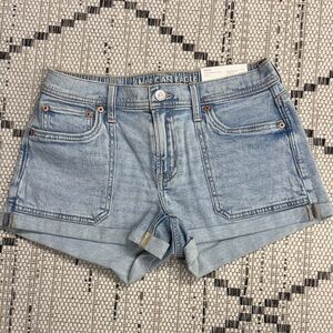 American Eagle Outfitters Women's Faded Blue Jean Shorts